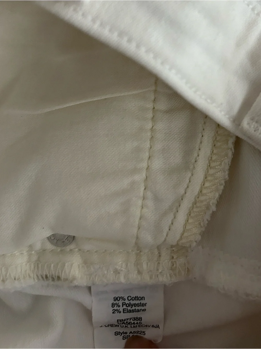 J.Crew Washed White Raw Hem Jean Shorts 28